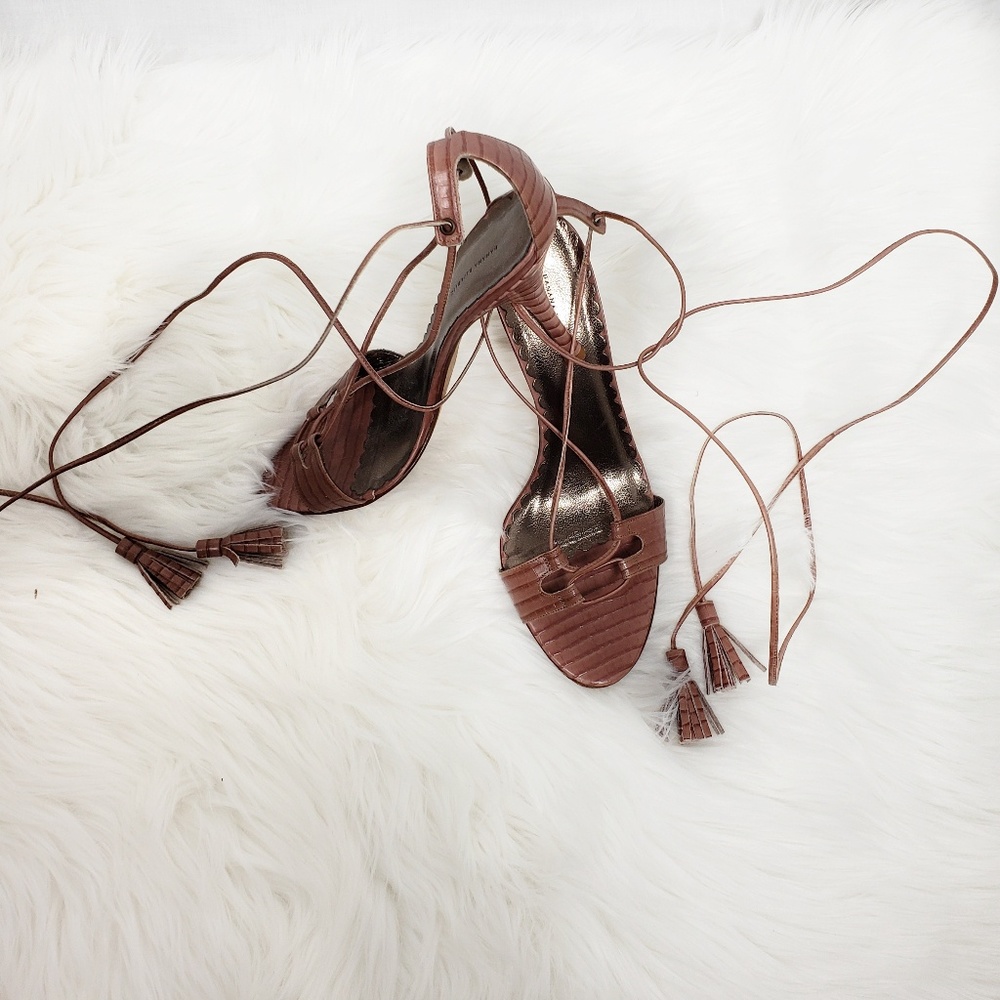 Banana Republic Ankle Wrap Stiletto Sandal Leather